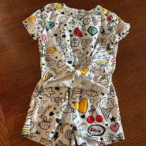 Lola And The Boys Doodle Sticker Short & Tee Set